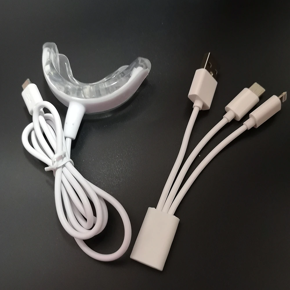 

Portable Tooth Dental Whitening Device Teeth 4 USB Charge 16 LEDs Blue Lights Whitening Instrument