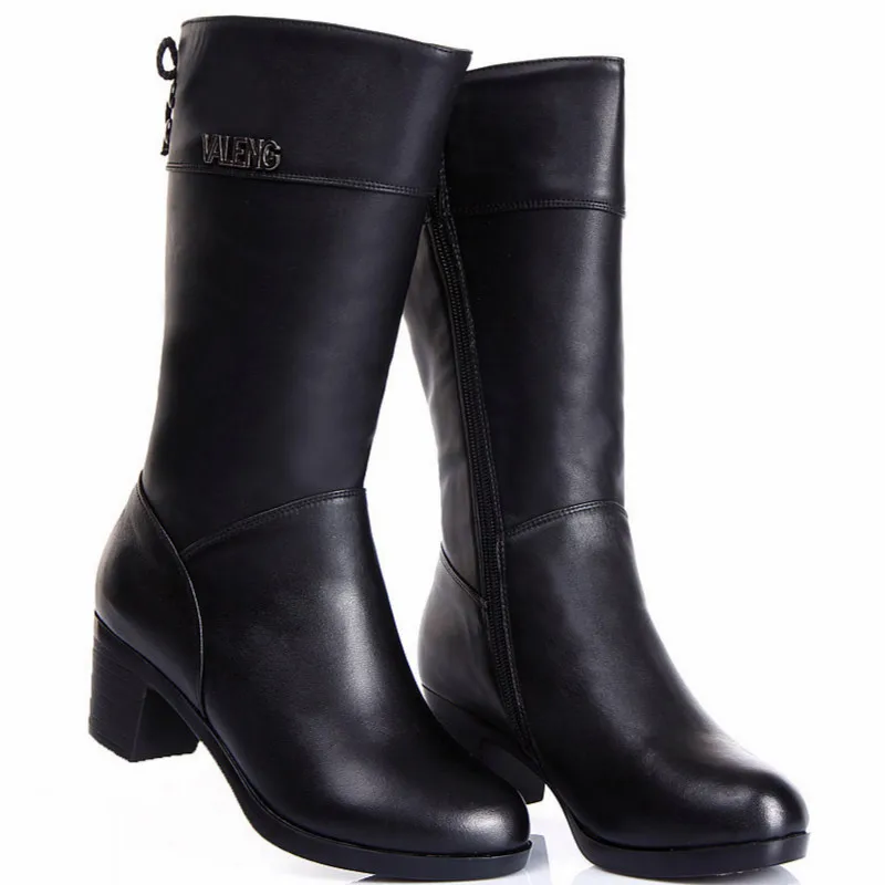 Fujin/шерстяные женские теплые зимние сапоги Обувь из натуральной кожи Плюшевые