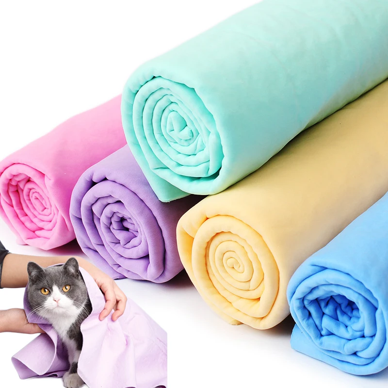 

New Lovely Pet Small Medium Large Cats Dogs Bath Towel Super Absorbent PVA Washable Towels Dog Supplies