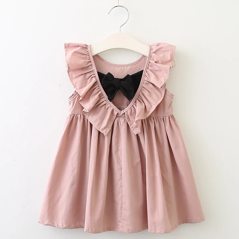 Платье в полоску для девочек модные стильные детские платья без рукавов с