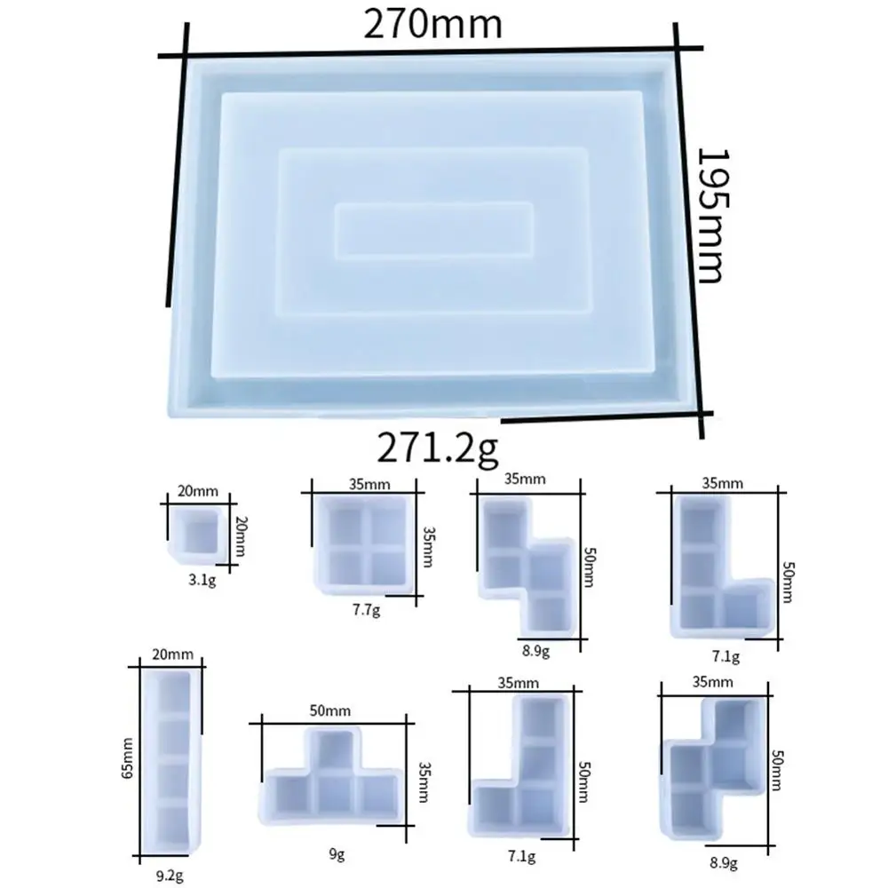 Силиконовая форма для торта Тетрис 9 шт./компл. поднос кубиков льда литье из смолы