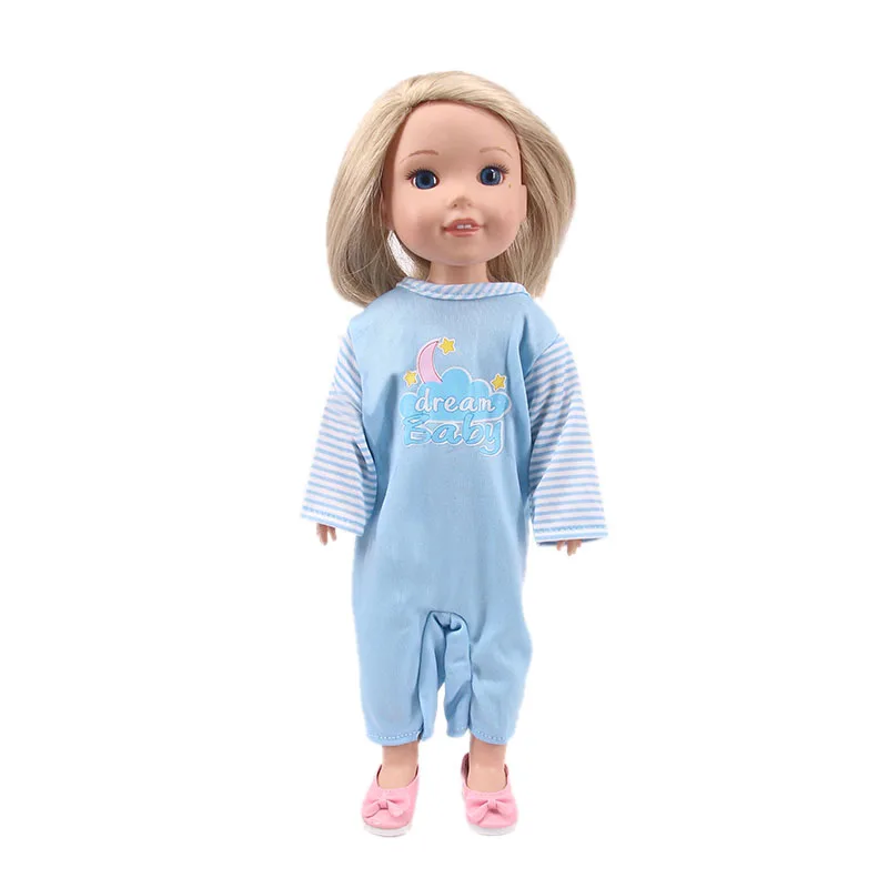 

Doll Cartoon Elephants Clothes Jumpsuits Siamese Hooded Pajamas For 14.5 Inch Nancy Wellie Wishers Doll Generation Girl's Toy