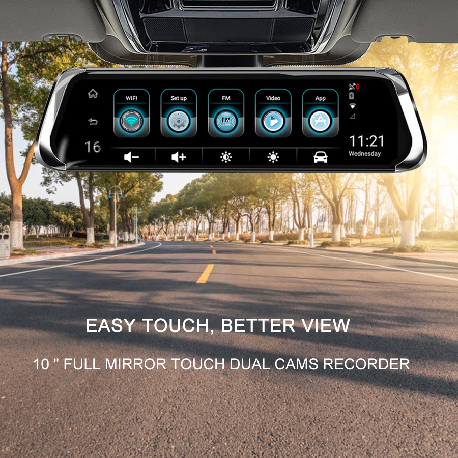TOPSOURCE 10 &quot4G IPS Видеорегистраторы для автомобилей Камера ADAS зеркало Dash cam Видео