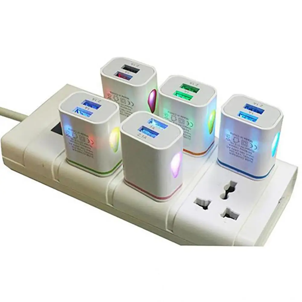 1 шт. разноцветные адаптеры питания переменного/постоянного тока 2 usb-порта