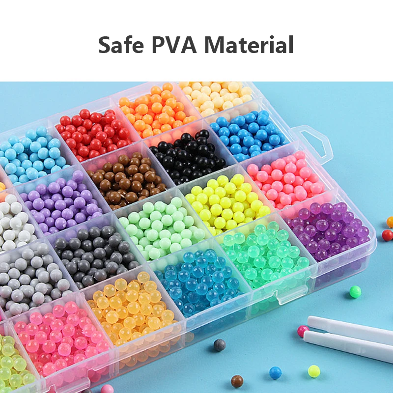 Аквабусины для творчества детские сделай сам набор волшебных пластиковых бусин