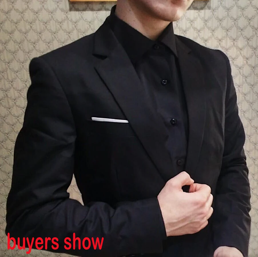 Мужской облегающий Блейзер на одной пуговице Свадебный деловой пиджак под