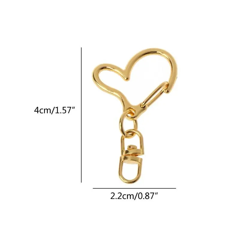 10 шт. DIY металлический брелок в форме сердца шарнирная застежка Омар карабин