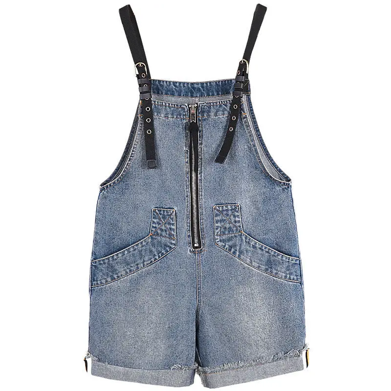 

2021 Casual Outfits Women T-shirt Tops + Denim Overalls Shorts 2 Pieces Set Female Chic Loose T-shirt + Straps Shorts Suits Q239