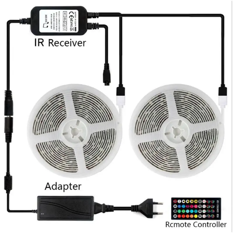 Светодиодная лента гибкая Водонепроницаемая 5/10 м RGB 5050 светодиодсветильник