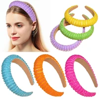 europe colorful beading hairbands handmade broad brimmed women 6 colors headband street all match headwear accessories gifts