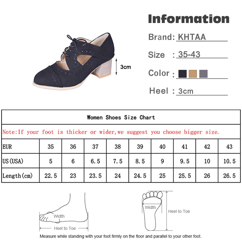 

KHTAA Women Vintage Sandals Lace Up Hollow Out Women Shoes Chunky Heels PU Leather Ladies Shoes Female 2020 Summer Plus Size