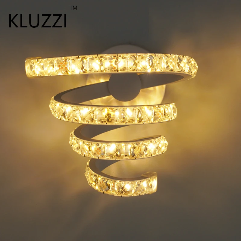 Скандинавская хрустасветодиодный светодиодная настенная лампа алюминиевое бра