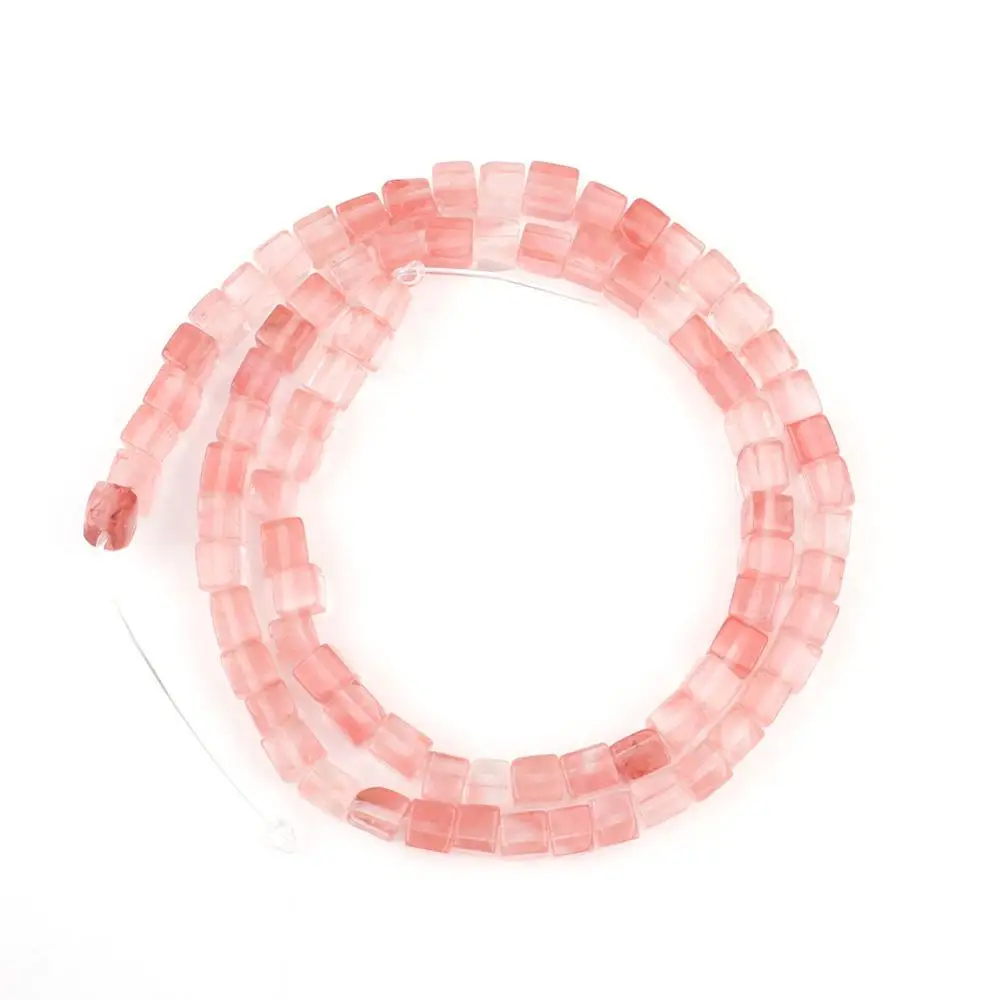 Cherry Quartz 5*5 мм Квадратные бусины из натурального материала розовый кристаллический кварц Агаты морской осадок бусины для самостоятельного изготовления ювелирных изделий браслет серьги аксессуары - Цвет: Cherry Quartz