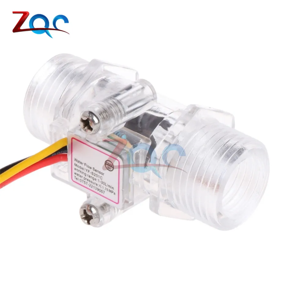 G1/2 дюйма DN15 прозрачный расходомер воды Холл датчик расхода индикатор счетчик