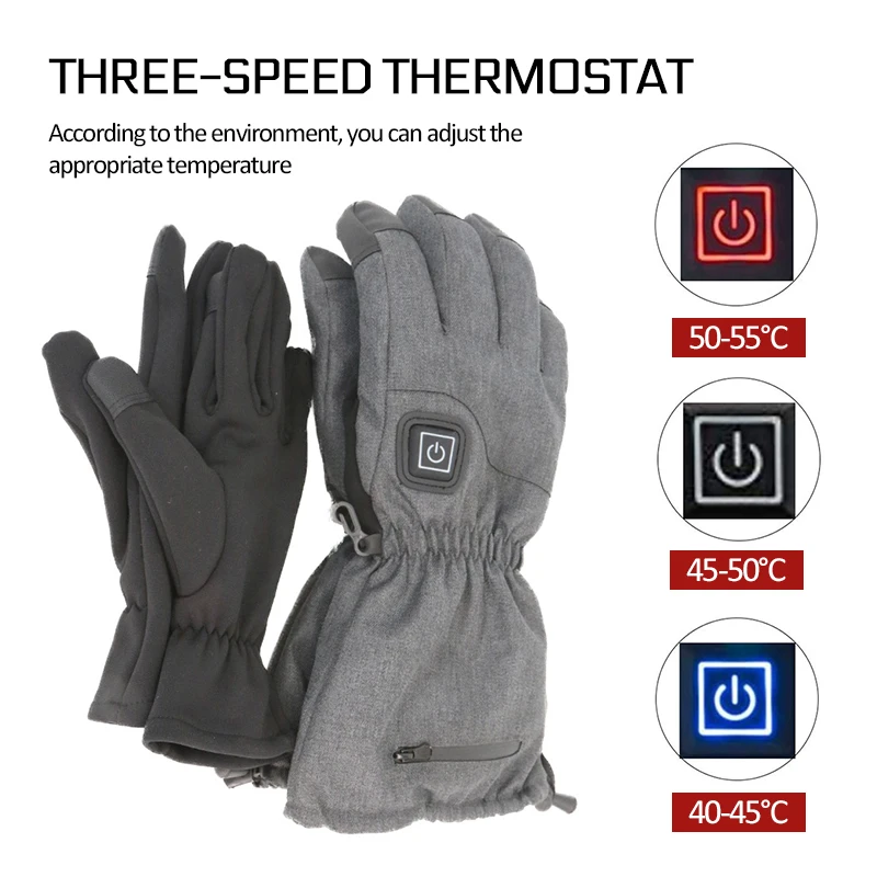 

Men Women Heated Gloves Electric Battery Rechargeable Electric Heating Skiing Gloves Motorcycle Hiking Cycling gloves