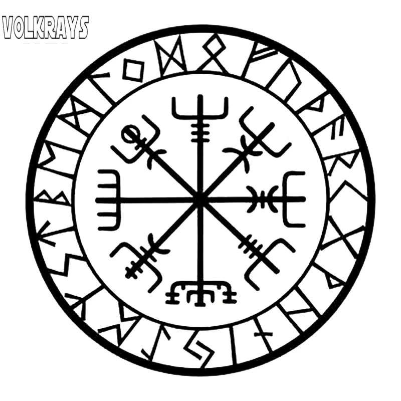 Volkrays индивидуальная Автомобильная наклейка оригинальность компас Руна