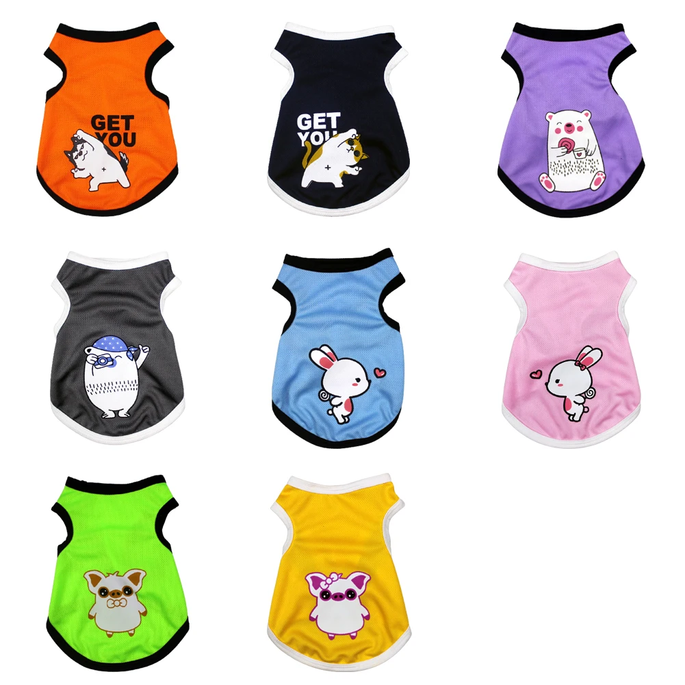 С рисунком из мультфильма летняя одежда для собак Футболка маленького щенка