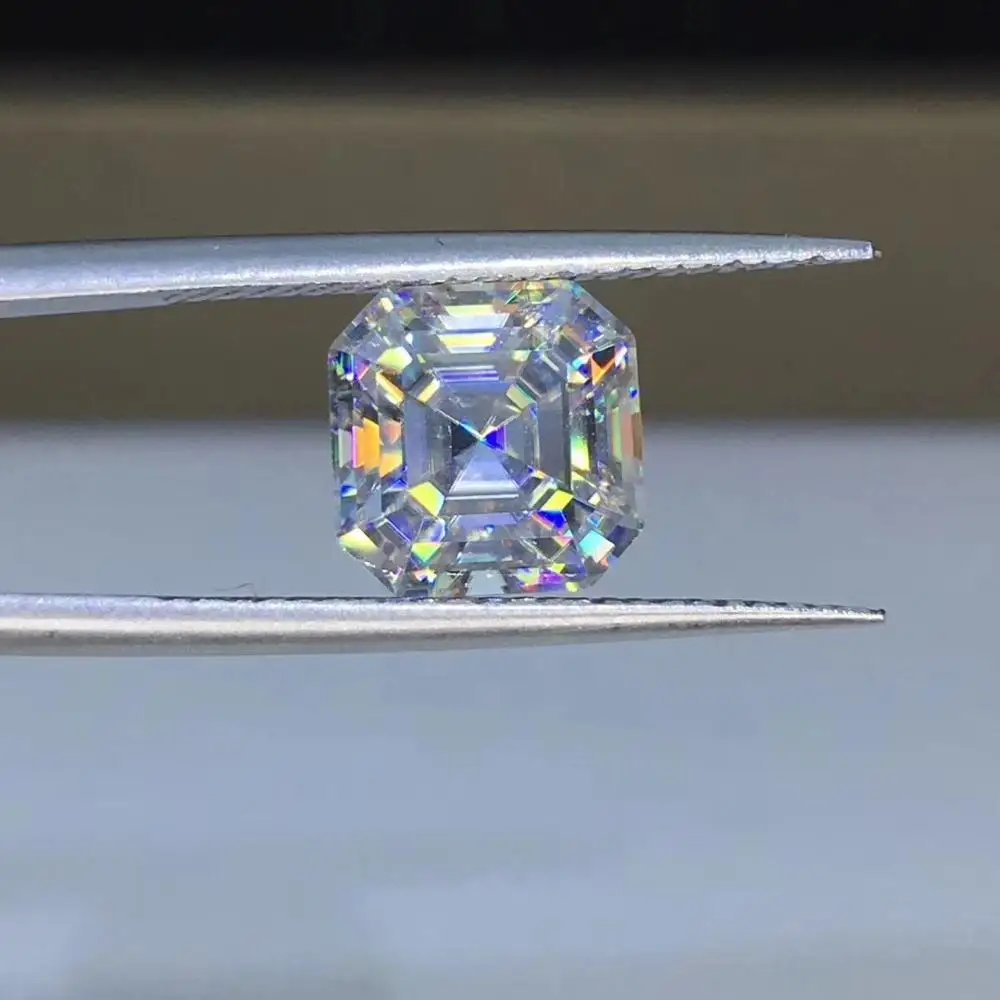 Поэтический магазин еврей Asscher Moissanite 2.00ct D VVS barestone на заказ кулоны с кольцом из