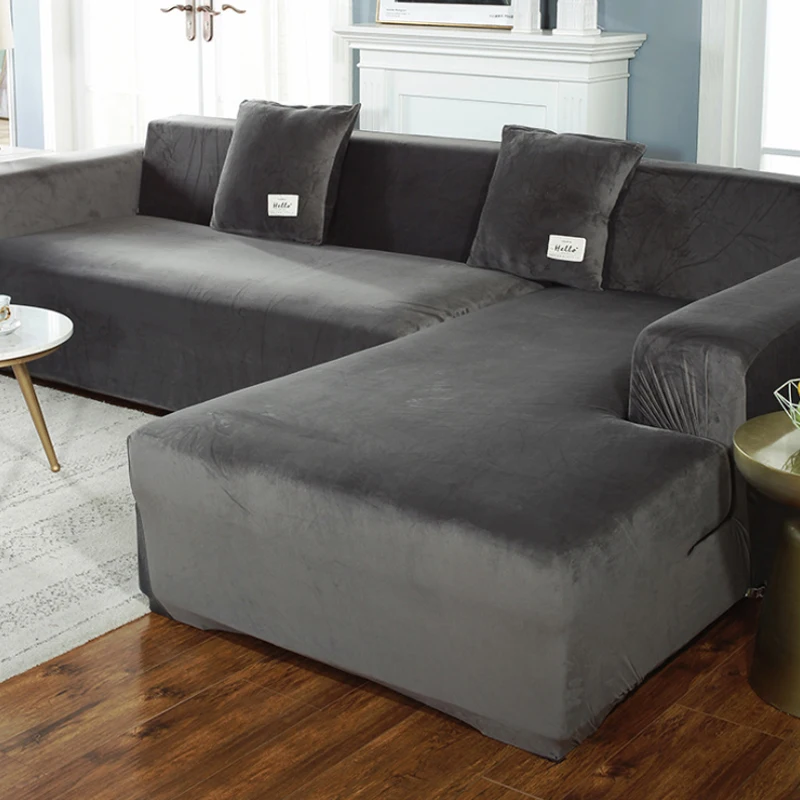 12 цветов Плюшевые Чехлы для диванов бархатные эластичные Угловые секционные