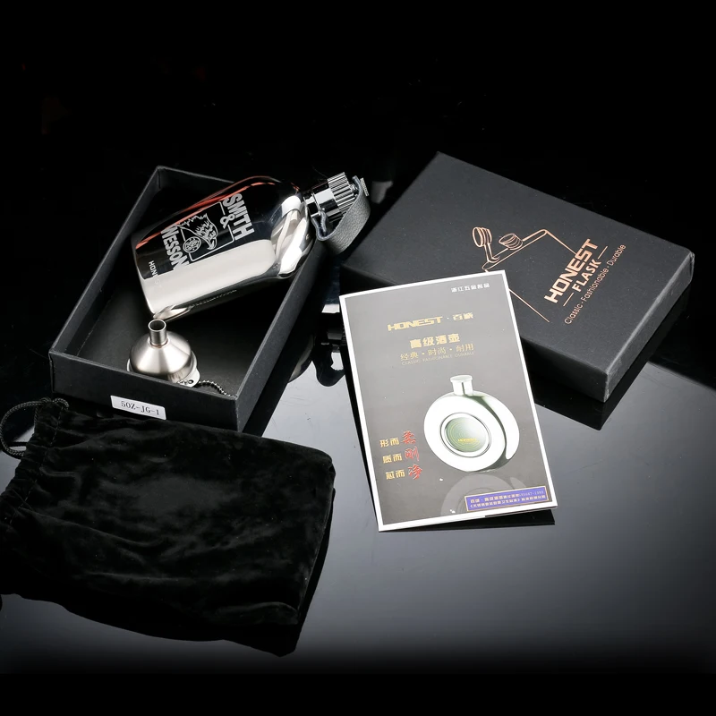 

Portable Outdoor Hip Flask Personalized Stainless Steel Whisky Alcohol Gift Set Hip Flask Copas De Vino Kitchen Drinkware DB60JH