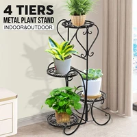 4 tier metal shelves flower pot plant stand flower plant display stand rack indoor outdoor garden patio base holder shelf