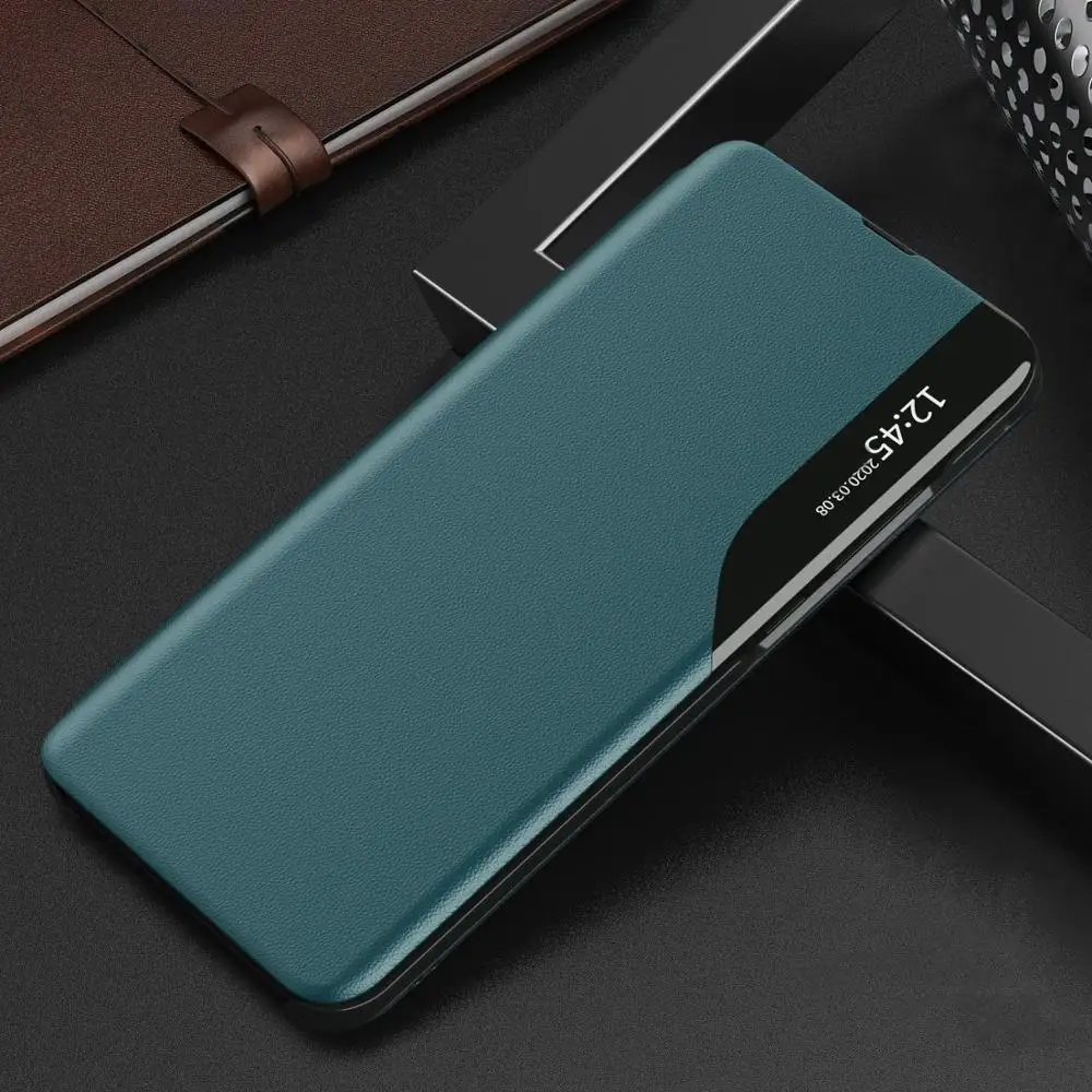 

Smart View Flip Leather Phone Case For Xiaomi Redmi Note 8T Note 9s Pro Max Mi 9A Mi 9C Xiaomi 10 Pro Magnetic Kickstand Cases