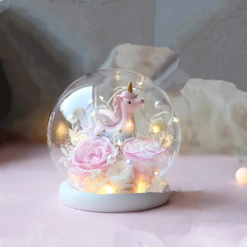 

Free Shipping 2sets/pack Diameter=13cm White Base Round Glass Dome Vase Home Decoration Glass Cover Friend Favor Gift Wedding