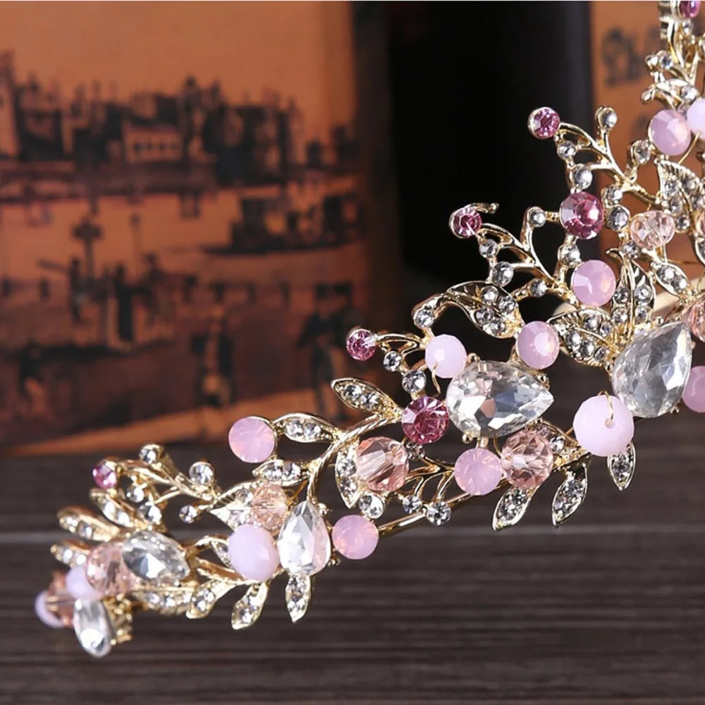 Повязка на голову для невесты ручной работы роскошная Корона с кристаллами