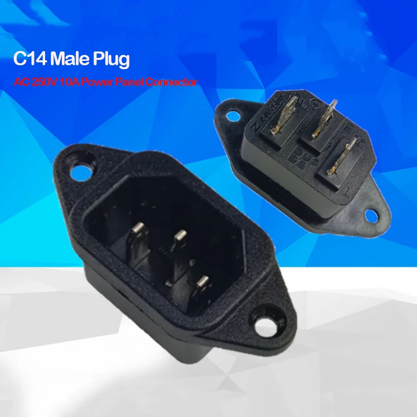 1 шт. 3 Pin PCB винт Тип Вход C14 Пластик металлический штекер переменный ток 250V 10A