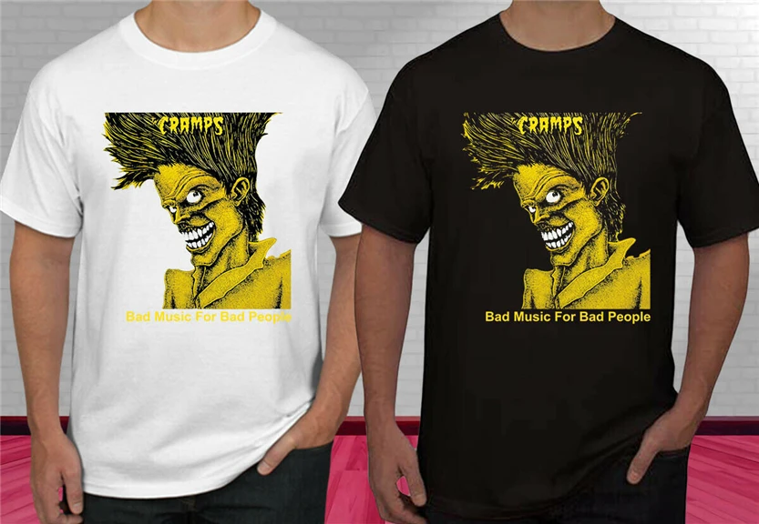 

The Cramps Bad Music Logo Black White Men'S T-Shirt S-2Xl High Quality Tee Shirt