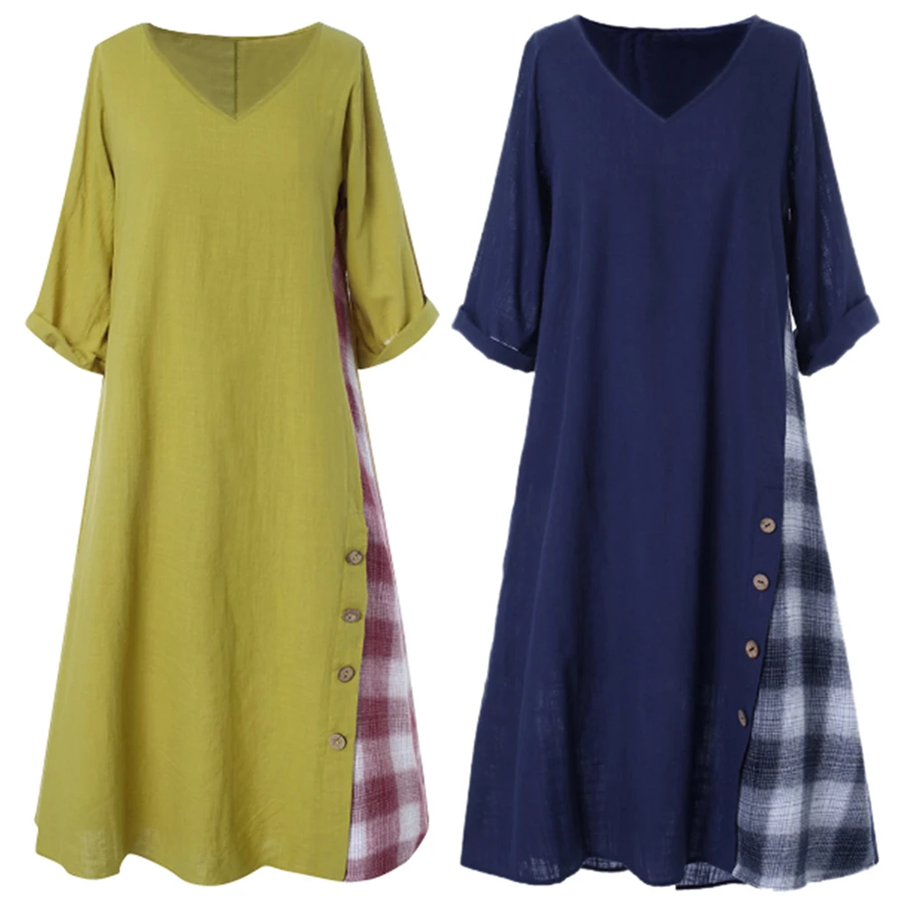 Для женщин V образным вырезом и рукавом 3/4 боковые кнопки отстрочка по краю