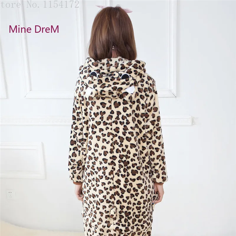 Пижама кигуруми с леопардовым принтом в виде животных костюмы для косплея
