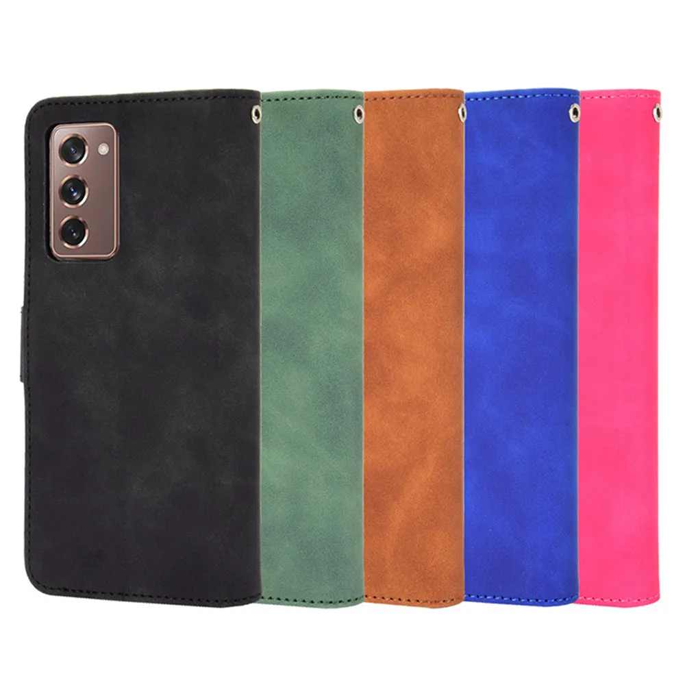 

For Samsung Galaxy Z FOLD2 Flip Phone Case Skin Feel Protective Cover with Wallet Card Shell Shockproof Sleeve