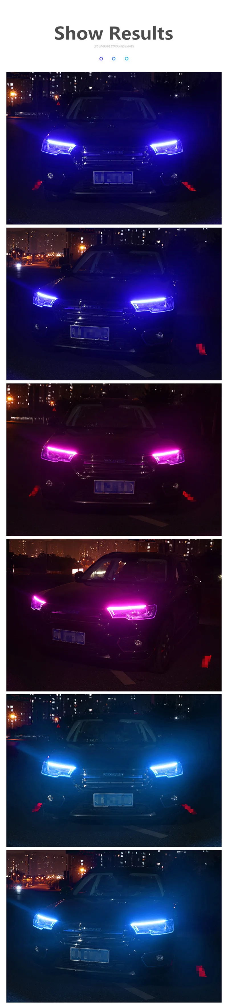1 шт. автомобильные DRL 30 см 45 см 60 см красный белый желтый светодиодный дневные ходовые огни с указателем поворота для фар в сборе