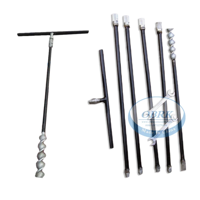 安い 5メートルロング鉄スパイラル土壌オーガーマニュアルスパイラル土壌掘削調節可能なスパイラル土壌テストツールと土壌サンプリングプローブ2レンチ