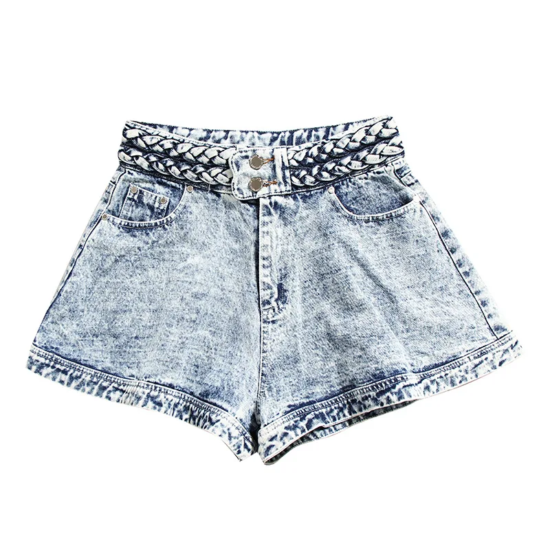 

MSXU Denim Shorts for Women Fashion Casual Streetwear Summer Wide Leg Shorts High Waist 2021 New Sexy Denim Short Jeans