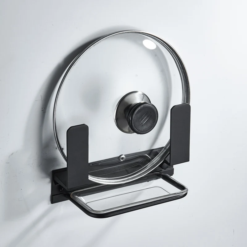 Черная двухслойная полка для крышки без отверстий кухонная утварь хранения на