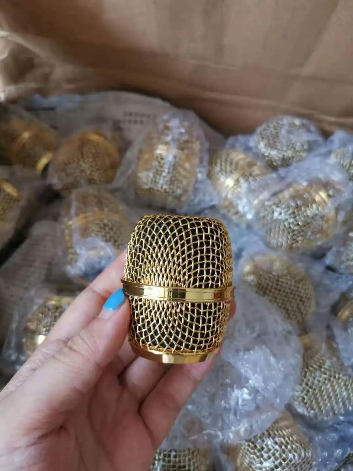 Gold ETJ 2шт Beta87A решетка мяч для Shure шаровая Головка Замена бета 87A аксессуары - Цвет: Gold