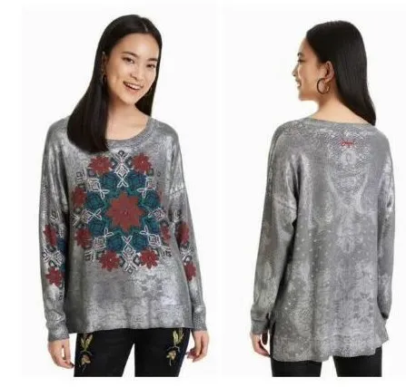 Impresso blusas bordadas de Graus, Espanha xs-xl