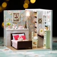 diy dollhouse miniature wooden doll house with furniture house toy christmas lovely gift handmade