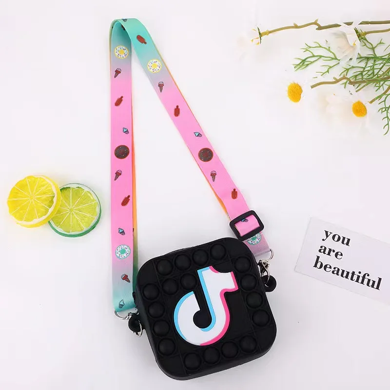 Модные популярные игрушки-антистресс It Push Bubble Toy Радужный Кошелек для монет