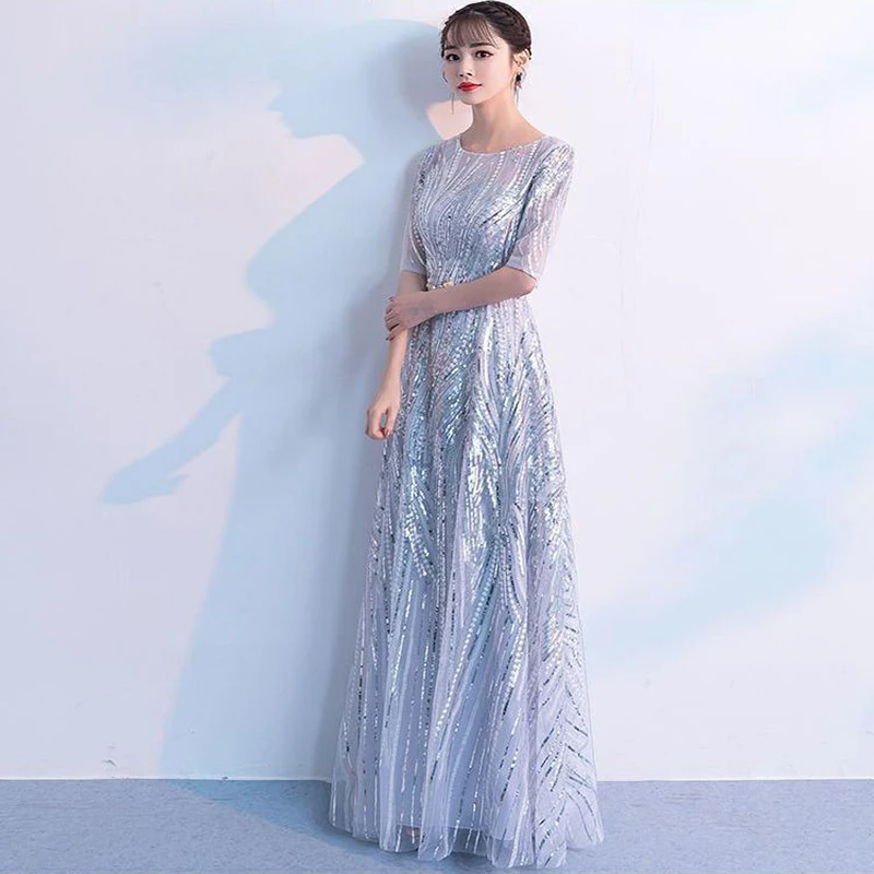 

Long Formal Dress 2021 Sequins Gold Party Prom Gowns robe de soiree longue