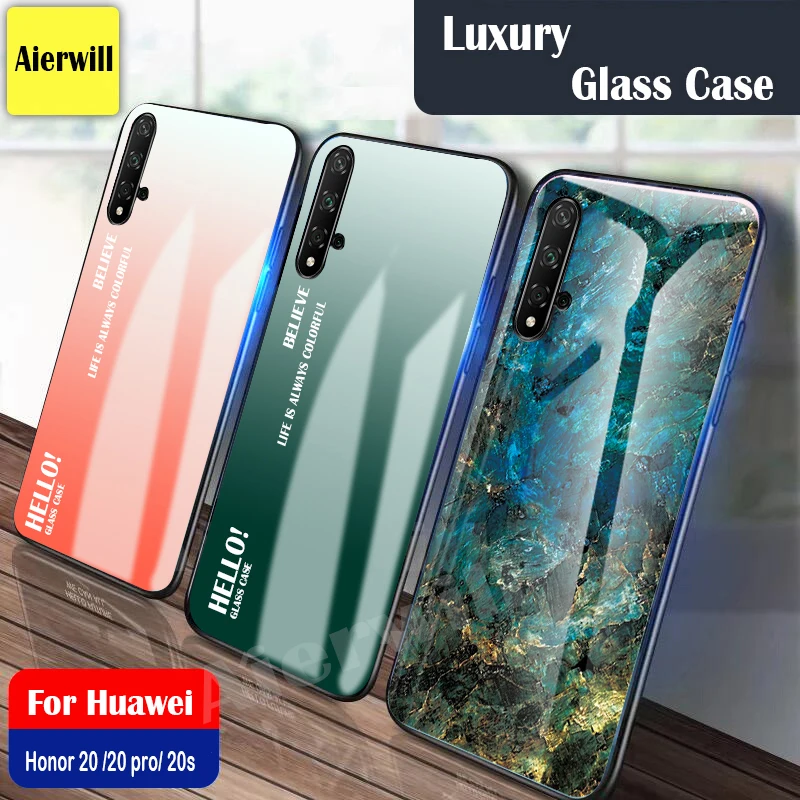 Чехол для huawei honor 20S противоударный градиентный чехол из закаленного стекла 20 pro 10i