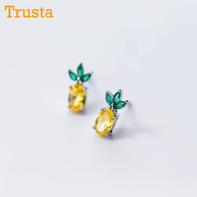 Trusta 925 пробы серебряные модные милые миниатюрные симметричные 5 мм X 5 мм красные серьги-гвоздики в виде яблока подарок для школьниц, детей, леди DS605