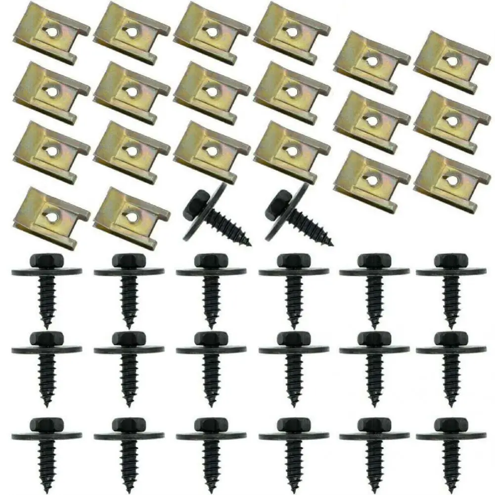 

40Pcs/Set Bolts Screws Easy to Install Tapping Screw Under Engine Guard Clips