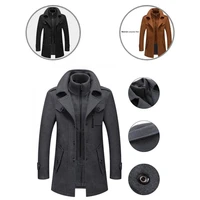 casual men jacket double collar temperament zipper buttons coat jacket men jacket