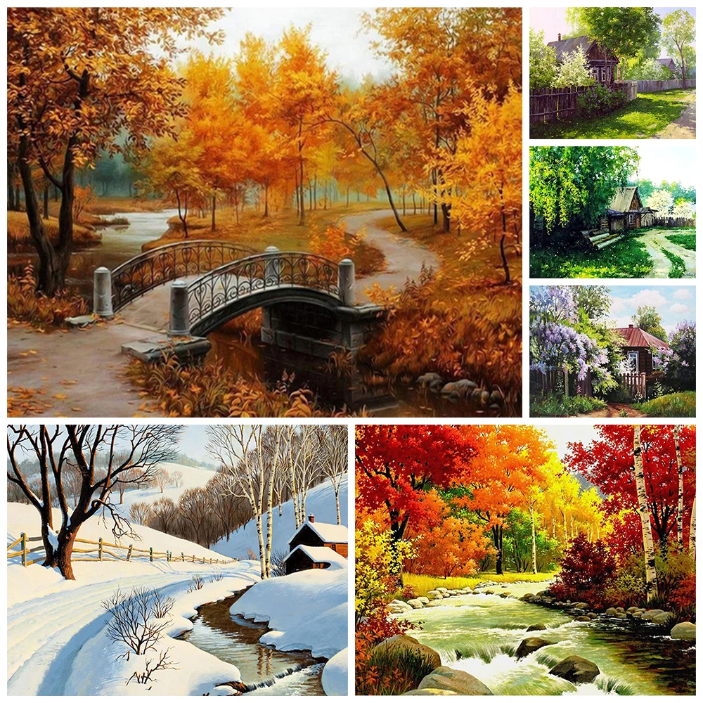 

5D Diy Diamond Painting Scenery Landscape Cross Stitch Full Drill Square Diamond Embroidery Mosaic Pictures of Rhinestones Decor