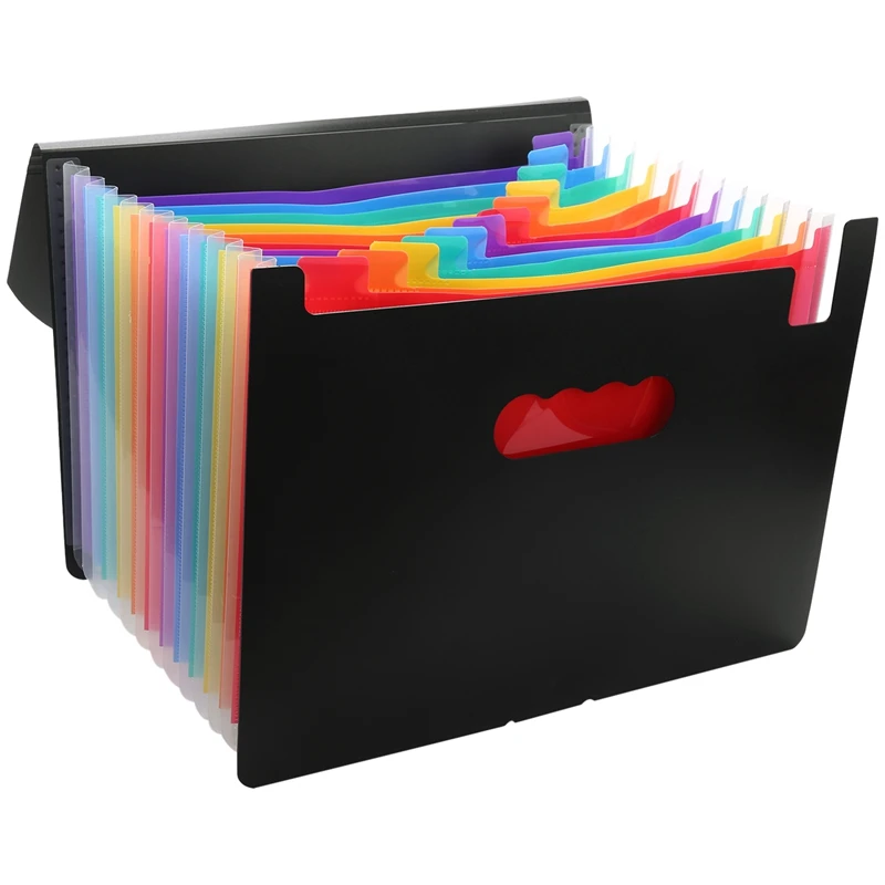 

13 Pockets Expanding Files Folder A4 Expandable Portable File Organizermulticolour Stand Plastic Business File Organizer Box