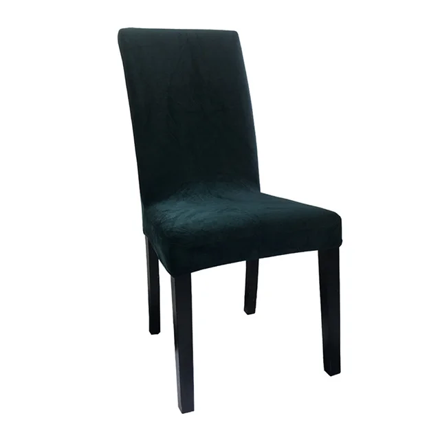 Dark green Airldianer чехлы на стулья Бархатные эластичные Чехлы для столовой однотонные плюшевые чехлы на стулья из спандекса протектор для дома столовой - Цвет: Dark green