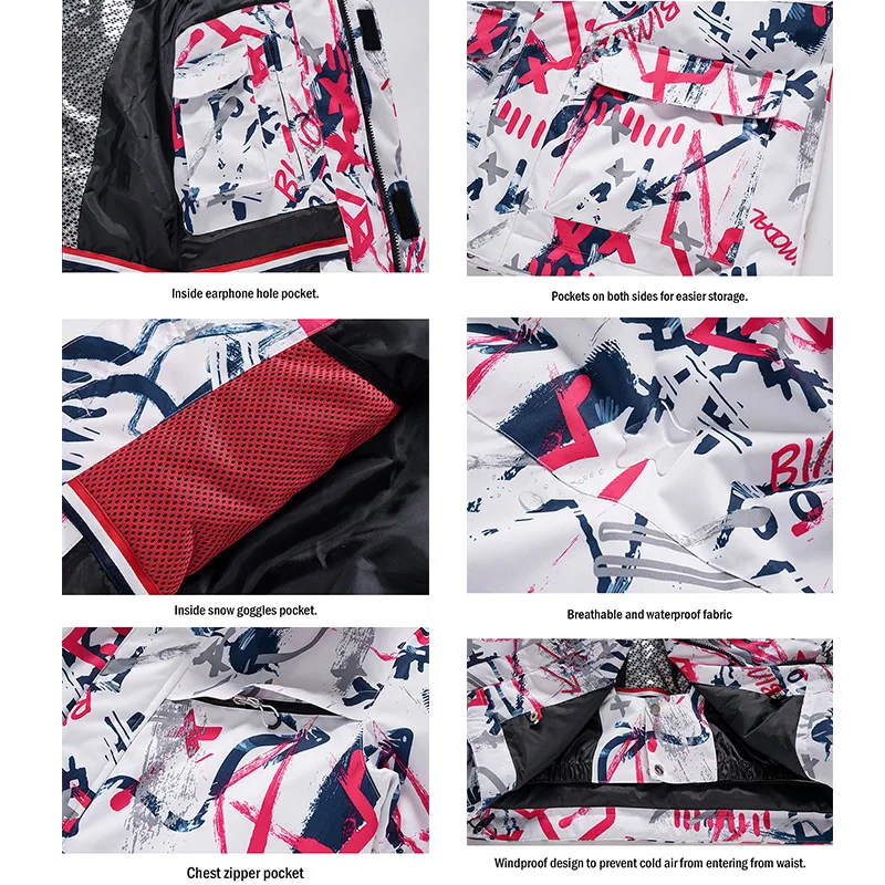 Лыжный костюм для женщин и мужчин зимние уличные спортивные теплые